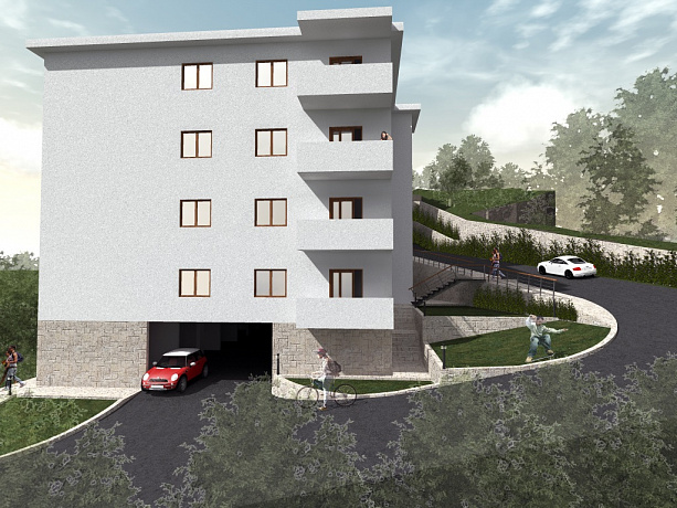 Ein neuer Apartmentkomplex in Petrovac im Bau